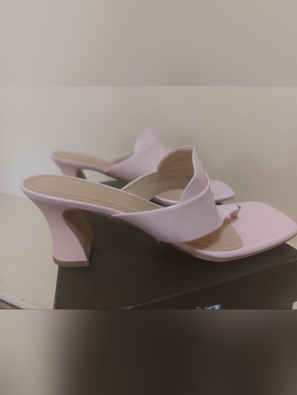 Coach Pale Pink Sculpted Mid-Heel Slide